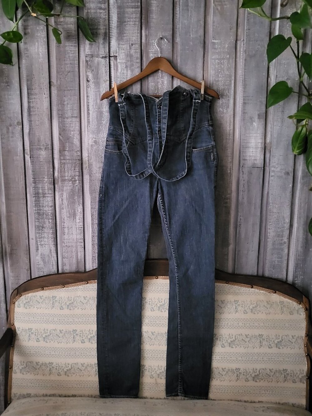 Silver Jeans Co Eternity High Waisted Suspender Overalls Jeans Corset-Style29/33
